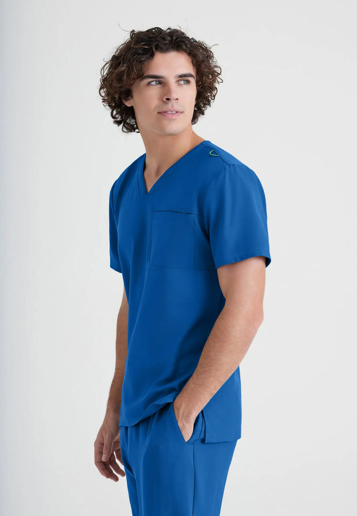 Barco Scrubs Men's Journey Top New Royal | scrub-supply.com