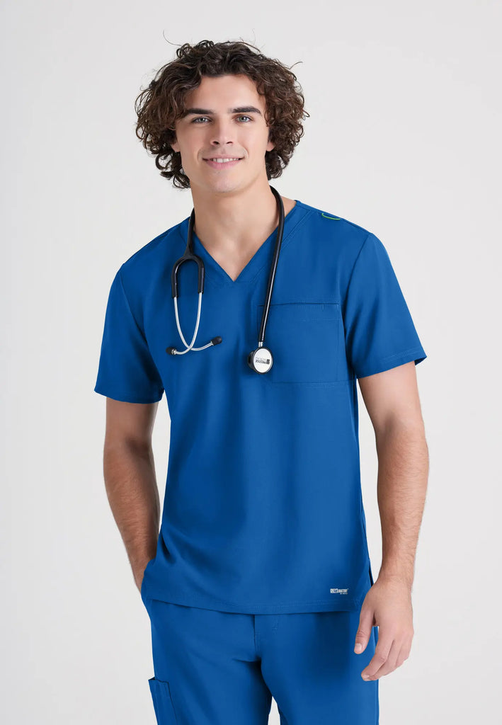 Barco Scrubs Men's Journey Top New Royal | scrub-supply.com