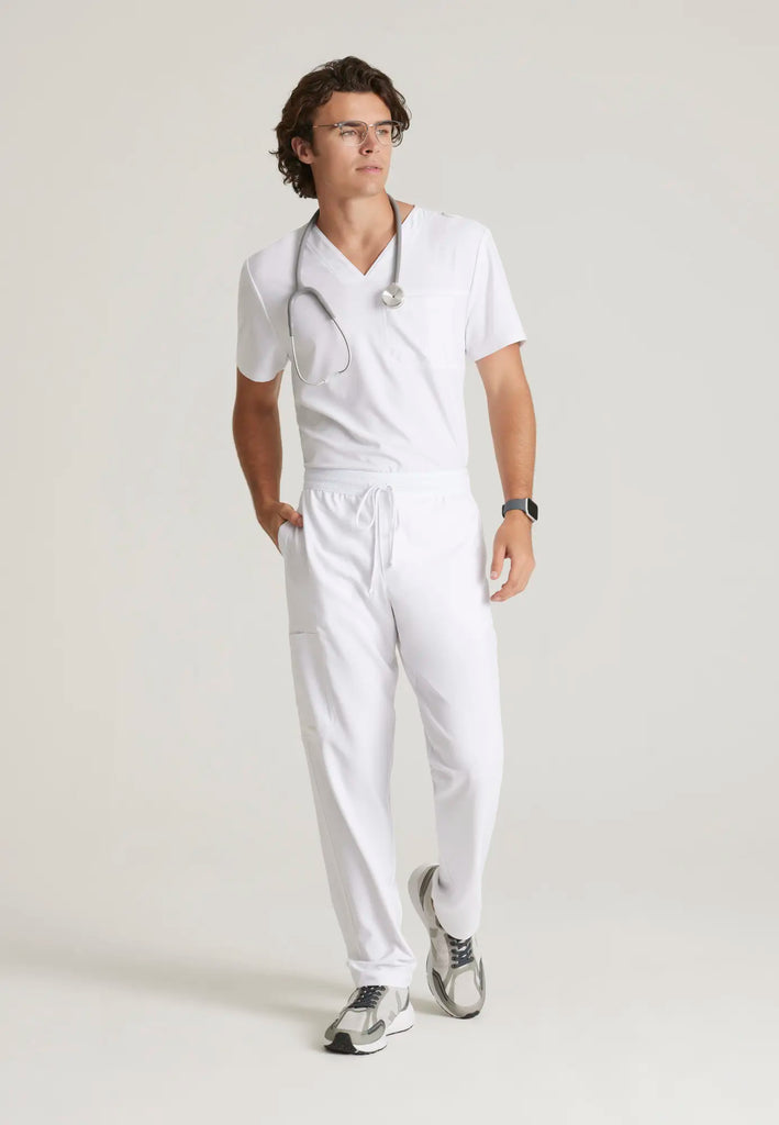 Barco Scrubs Men's Journey Top White | scrub-supply.com