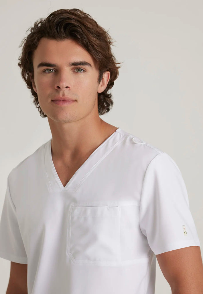 Barco Scrubs Men's Journey Top White | scrub-supply.com