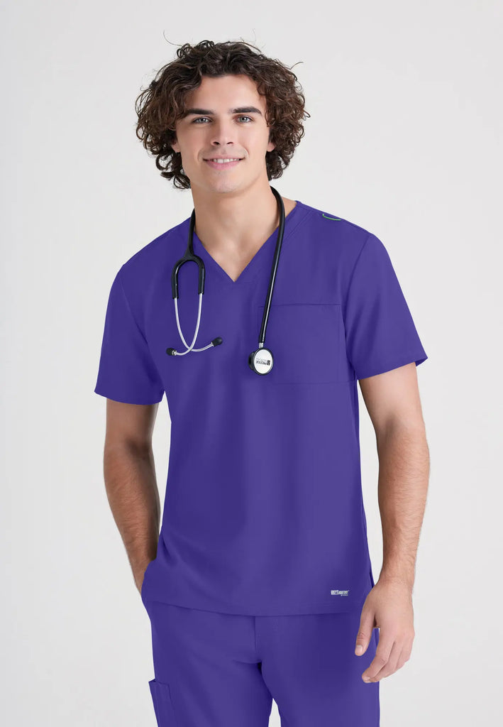 Barco Scrubs Men's Journey Top New Grape | scrub-supply.com