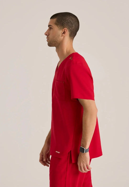 Barco Scrubs Men's Journey Top True Red | scrub-supply.com