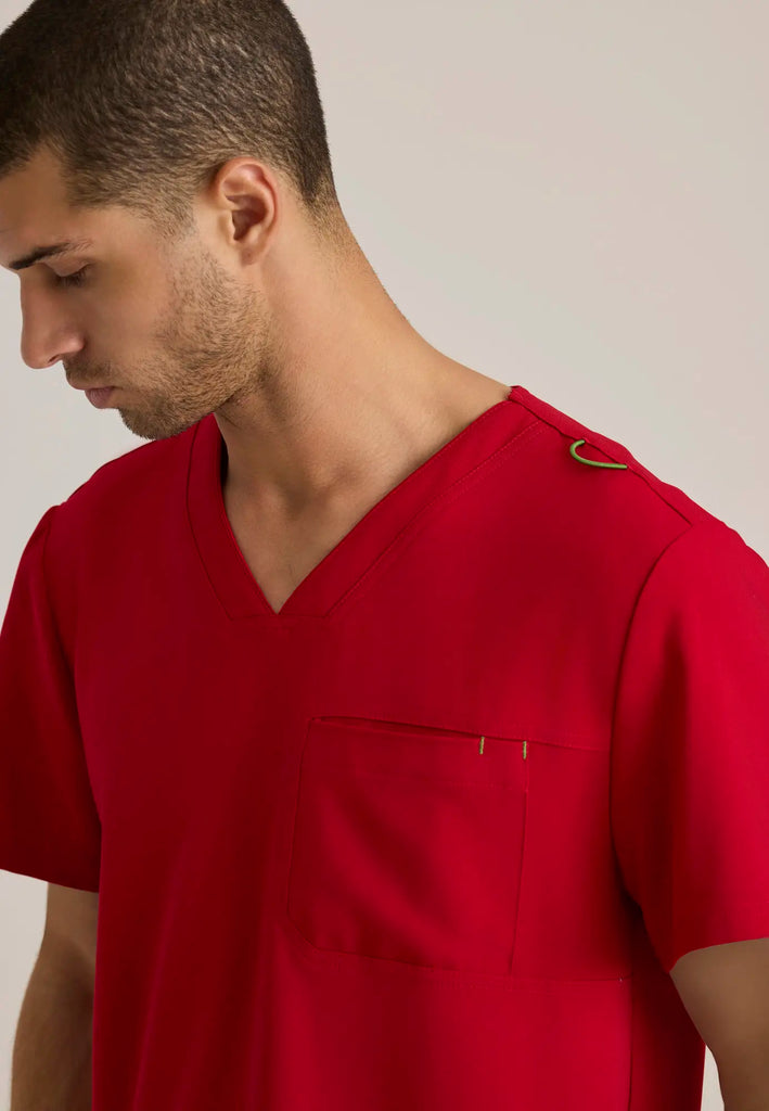 Barco Scrubs Men's Journey Top True Red | scrub-supply.com