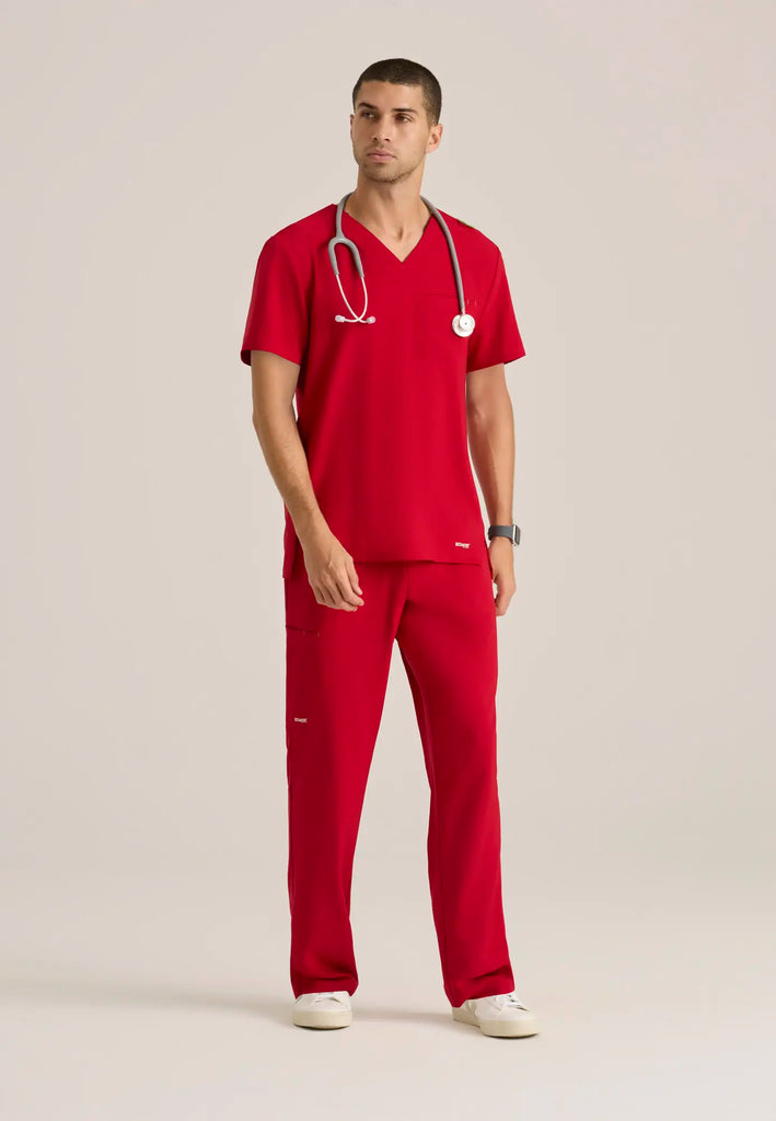 Barco Scrubs Men's Journey Top True Red | scrub-supply.com