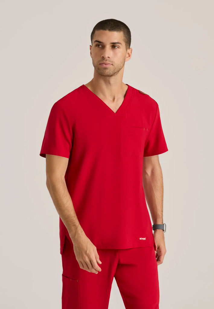 Barco Scrubs Men's Journey Top True Red | scrub-supply.com