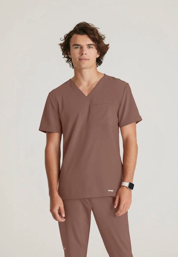 Barco Scrubs Men's Journey Top Driftwood | scrub-supply.com