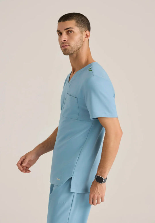 Grey's Anatomy by Barco Scrubs Men's Journey Top Ocean Mist | scrub-supply.com