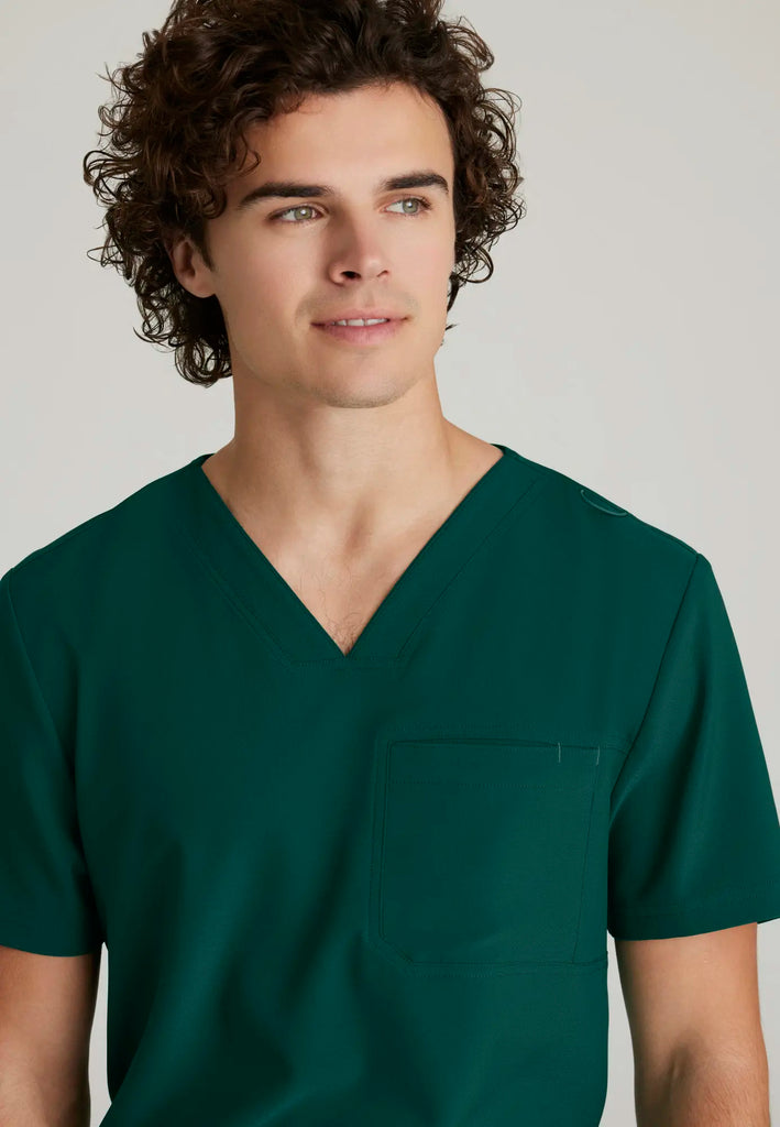 Barco Scrubs Men's Journey Top Hunter Green | scrub-supply.com