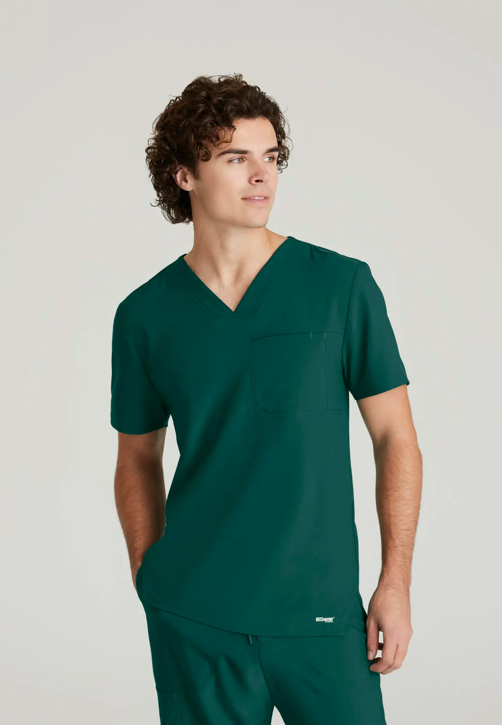 Barco Scrubs Men's Journey Top Hunter Green | scrub-supply.com