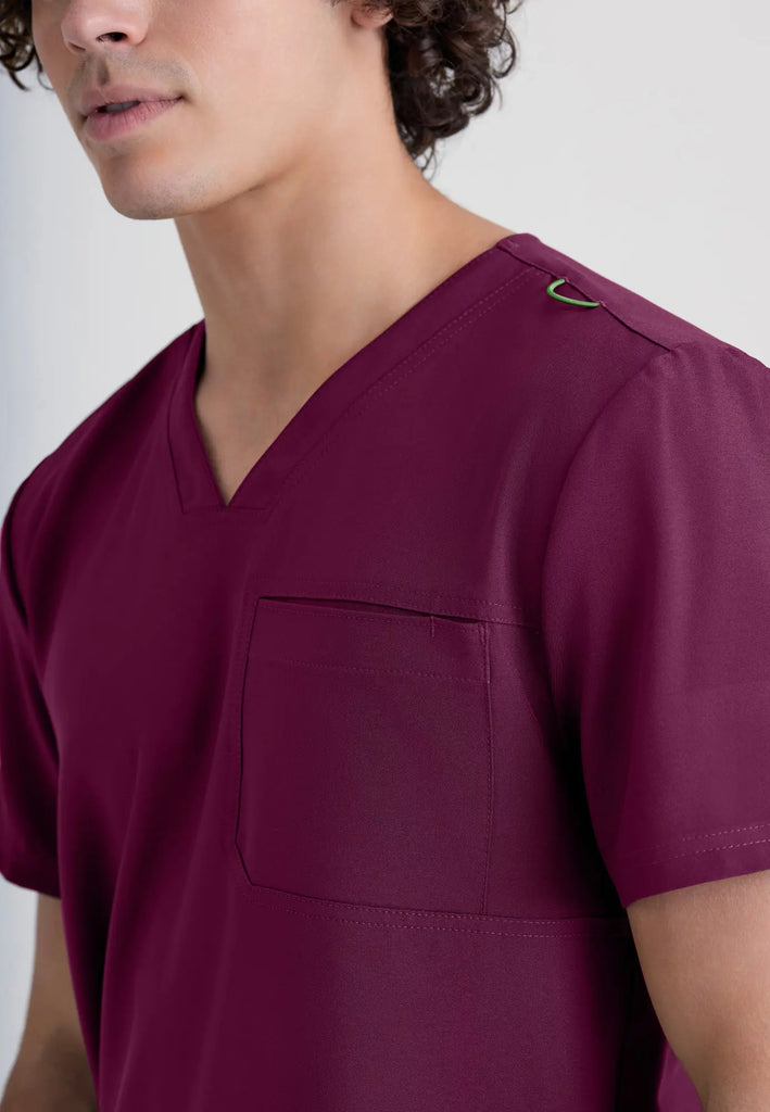 Barco Scrubs Men's Journey Top Wine | scrub-supply.com