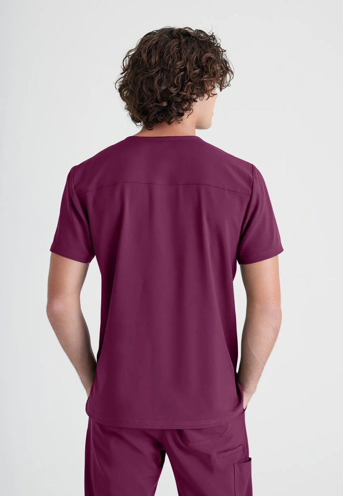 Barco Scrubs Men's Journey Top Wine | scrub-supply.com