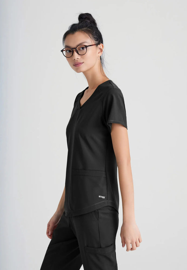 Barco Scrubs Women's Rhythm Top Black | scrub-supply.com