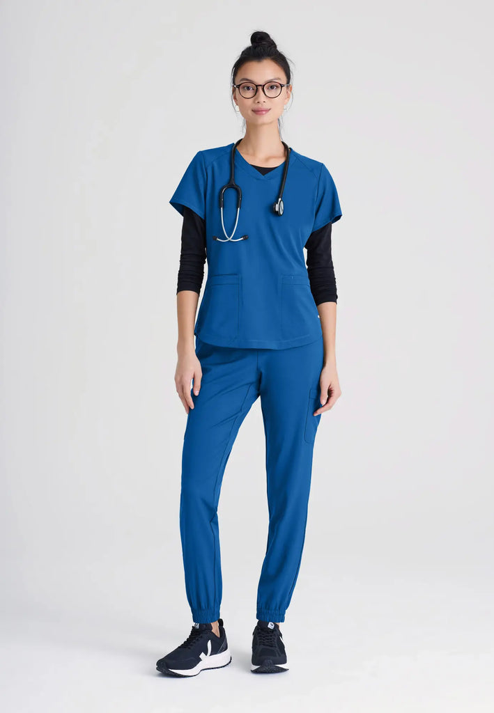 Barco Scrubs Women's Rhythm Top New Royal | scrub-supply.com