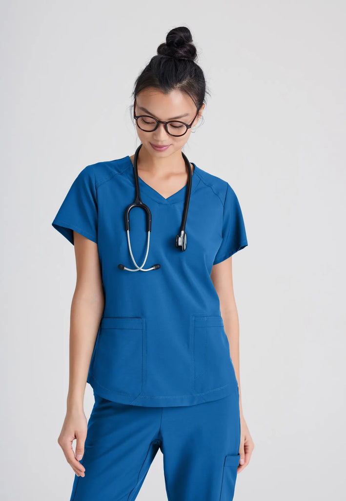 Barco Scrubs Women's Rhythm Top New Royal | scrub-supply.com