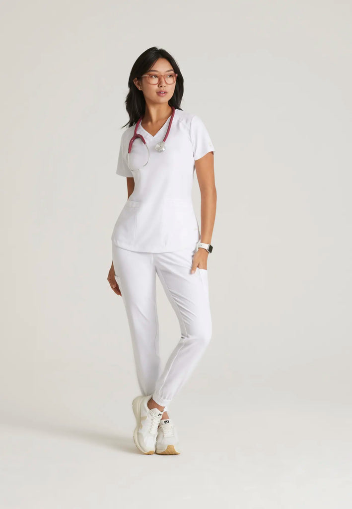 Barco Scrubs Women's Rhythm Top White | scrub-supply.com