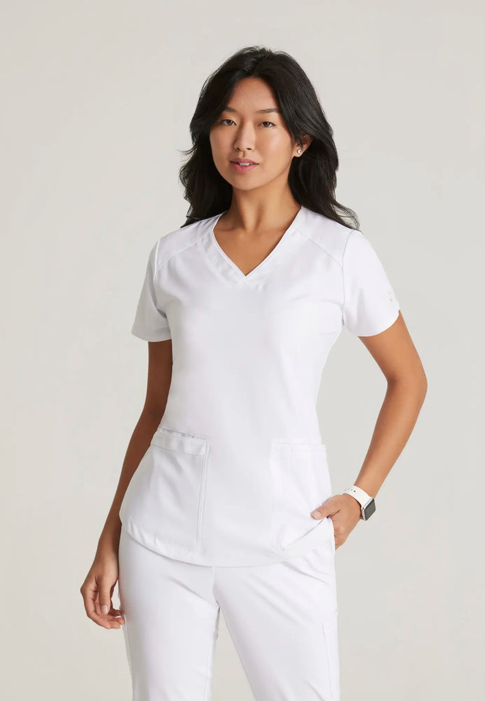 Barco Scrubs Women's Rhythm Top White | scrub-supply.com