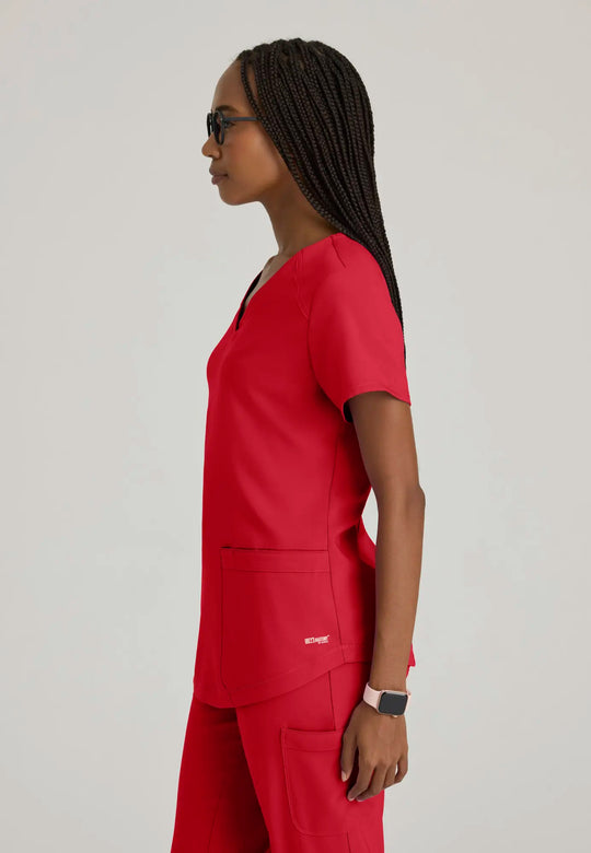 Grey's Anatomy by Barco Scrubs Women's Rhythm Top True Red | scrub-supply.com