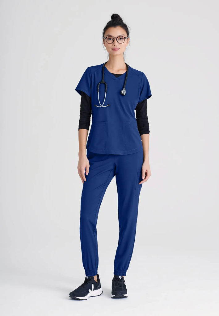 Barco Scrubs Women's Rhythm Top Indigo | scrub-supply.com