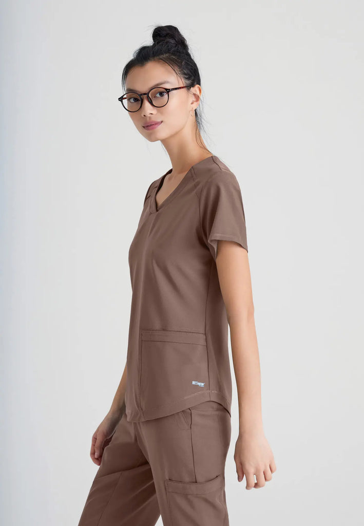 Barco Scrubs Women's Rhythm Top Driftwood | scrub-supply.com