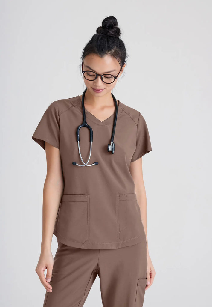 Barco Scrubs Women's Rhythm Top Driftwood | scrub-supply.com