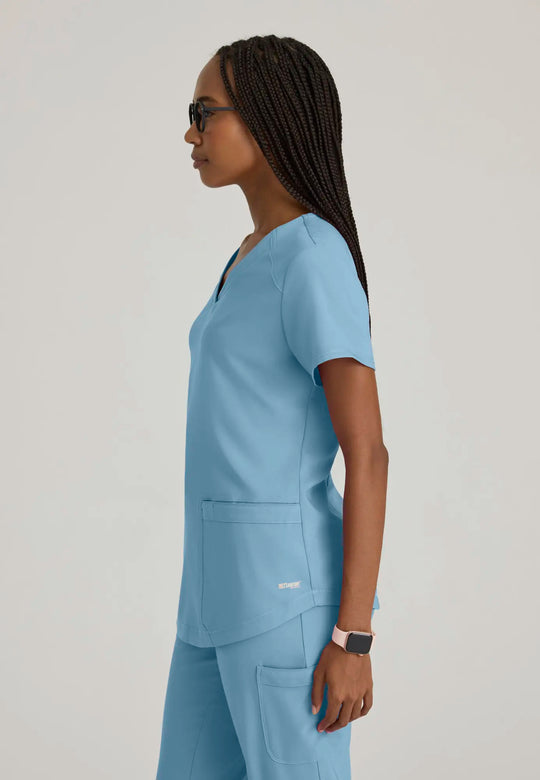 Grey's Anatomy by Barco Scrubs Women's Rhythm Top Ocean Mist | scrub-supply.com