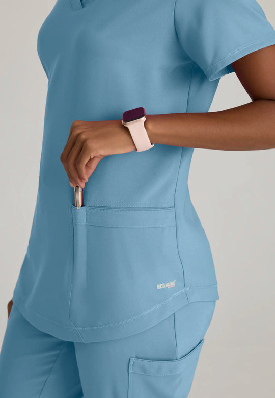 Grey's Anatomy by Barco Scrubs Women's Rhythm Top Ocean Mist | scrub-supply.com