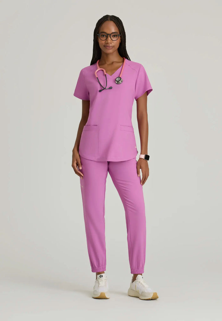 Barco Scrubs Women's Rhythm Top Twilight Mauve | scrub-supply.com