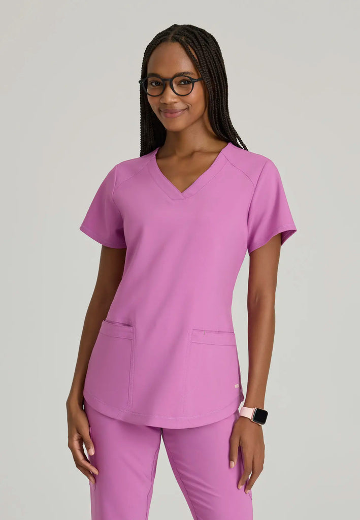 Barco Scrubs Women's Rhythm Top Twilight Mauve | scrub-supply.com