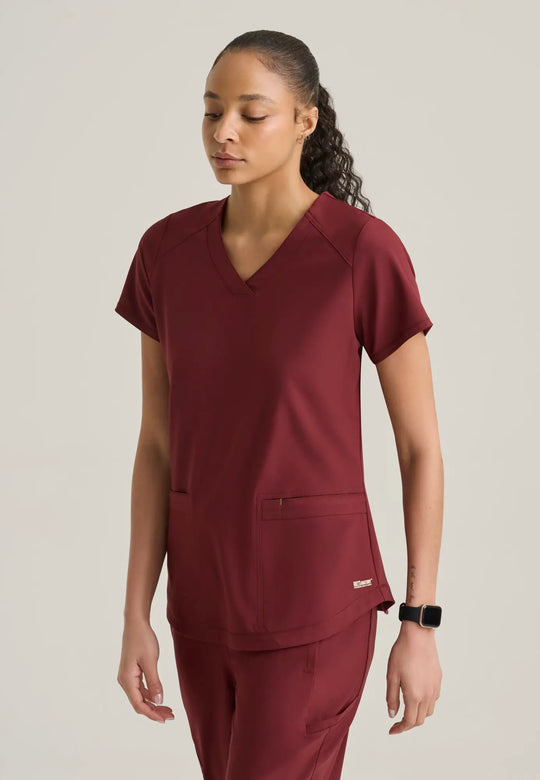 Grey's Anatomy by Barco Scrubs Women's Rhythm Top Chestnut | scrub-supply.com