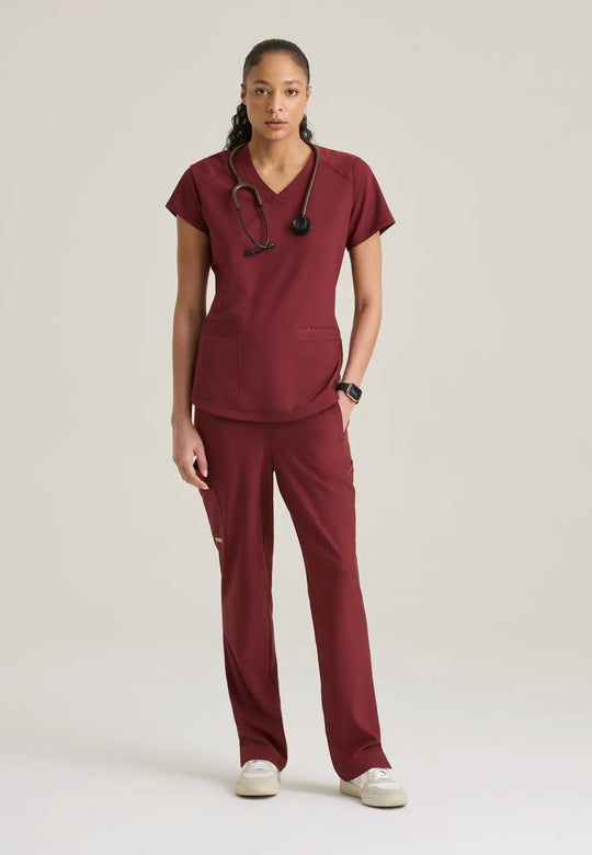 Grey's Anatomy by Barco Scrubs Women's Rhythm Top Chestnut | scrub-supply.com