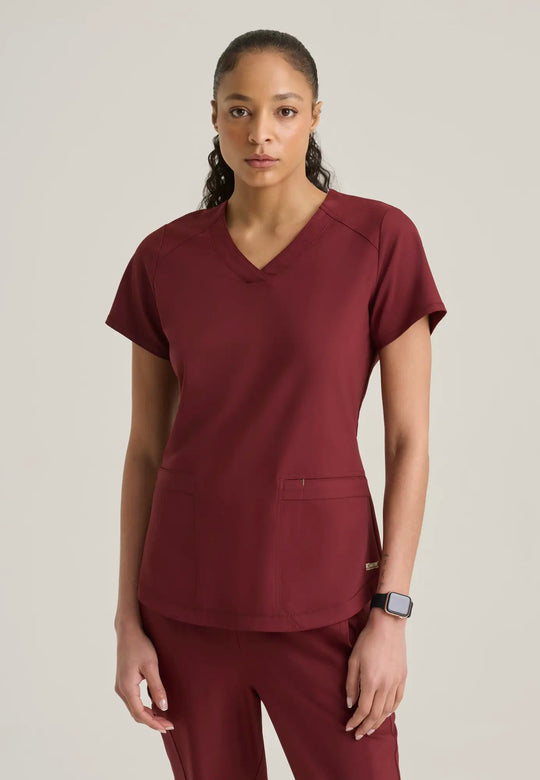 Grey's Anatomy by Barco Scrubs Women's Rhythm Top Chestnut | scrub-supply.com