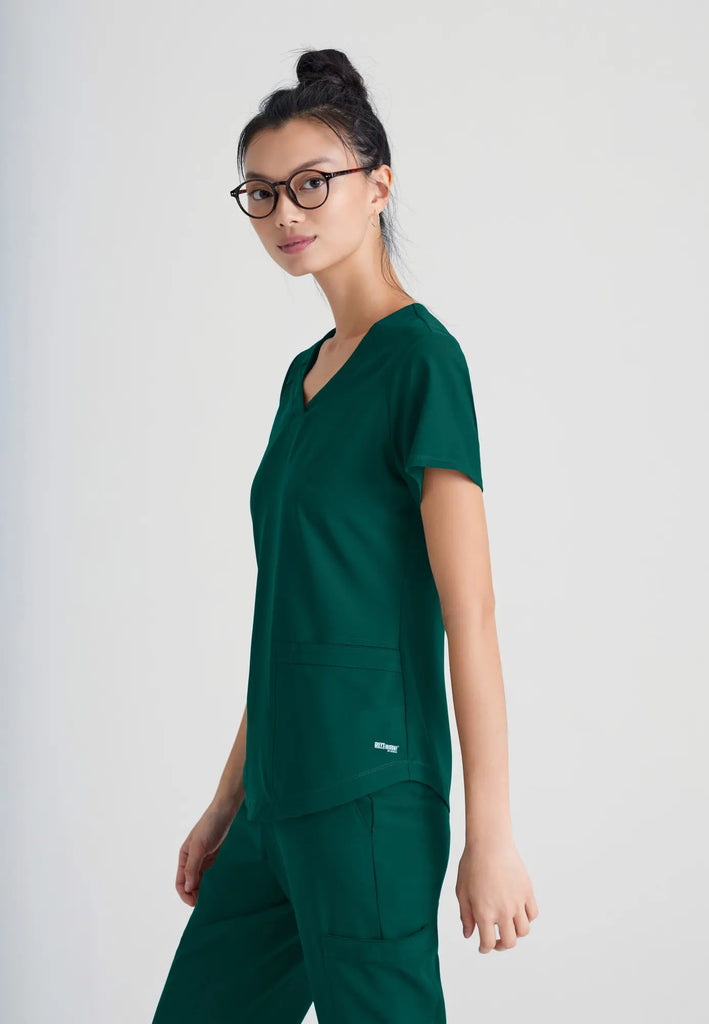 Barco Scrubs Women's Rhythm Top Hunter Green | scrub-supply.com