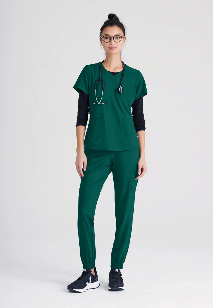 Barco Scrubs Women's Rhythm Top Hunter Green | scrub-supply.com