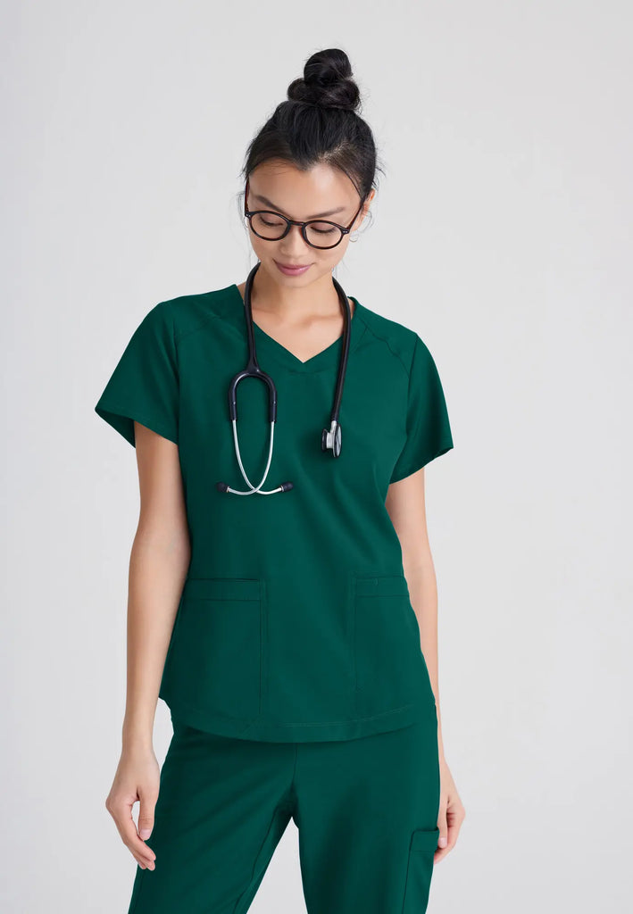 Barco Scrubs Women's Rhythm Top Hunter Green | scrub-supply.com