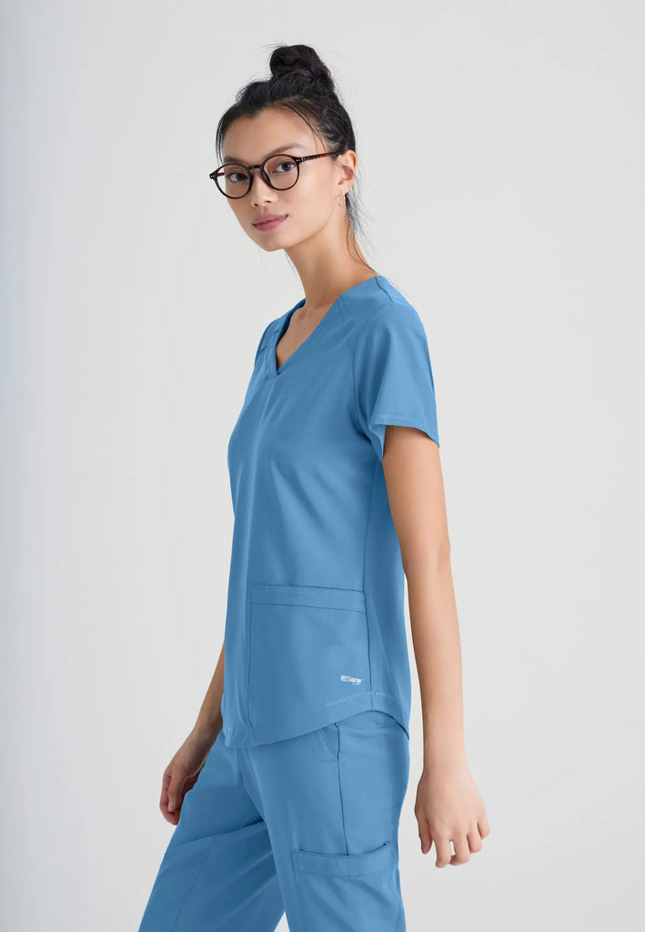 Barco Scrubs Women's Rhythm Top Ceil Blue | scrub-supply.com