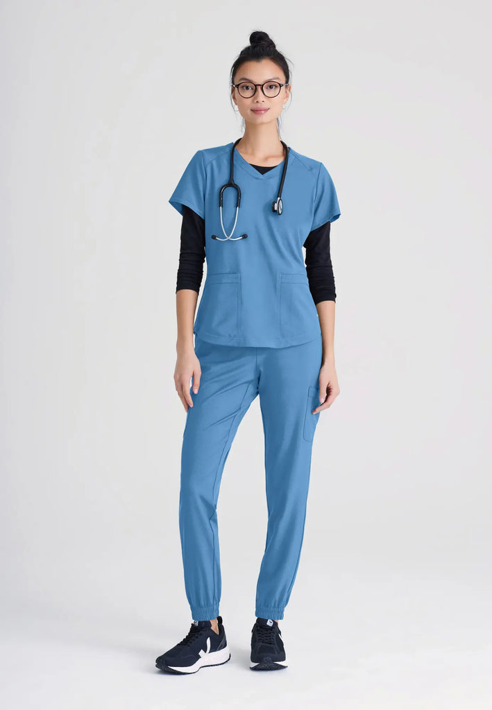 Barco Scrubs Women's Rhythm Top Ceil Blue | scrub-supply.com