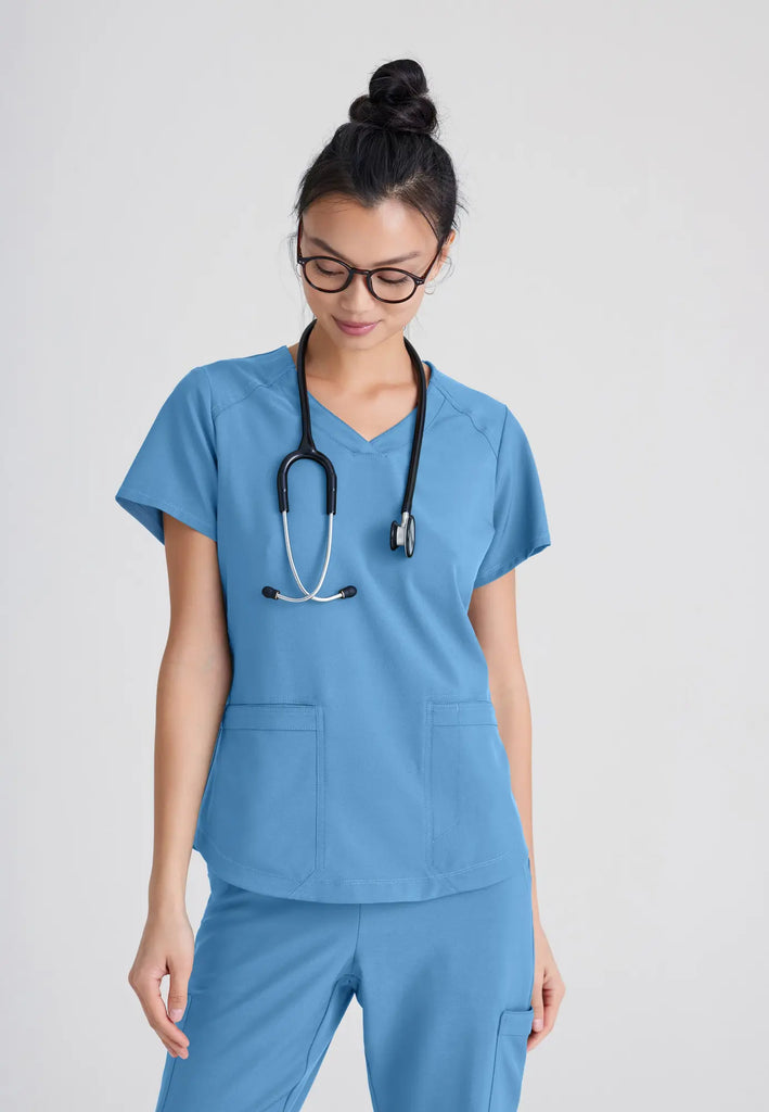 Barco Scrubs Women's Rhythm Top Ceil Blue | scrub-supply.com