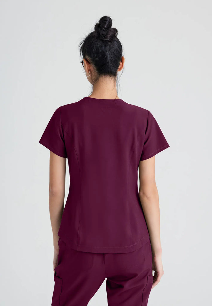 Barco Scrubs Women's Rhythm Top Wine | scrub-supply.com