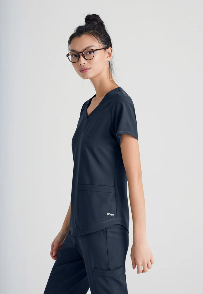 Barco Scrubs Women's Rhythm Top Steel | scrub-supply.com