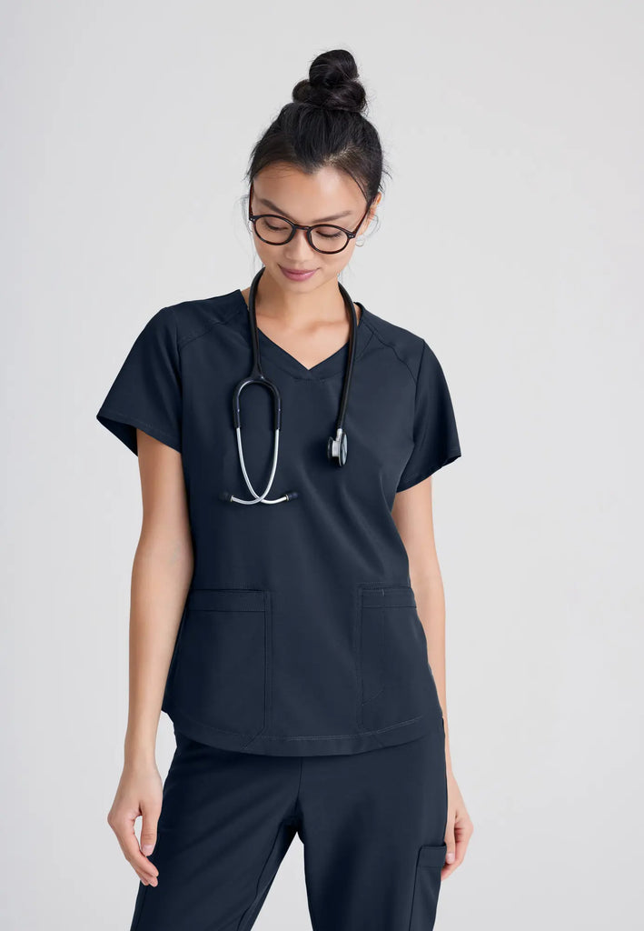 Barco Scrubs Women's Rhythm Top Steel | scrub-supply.com