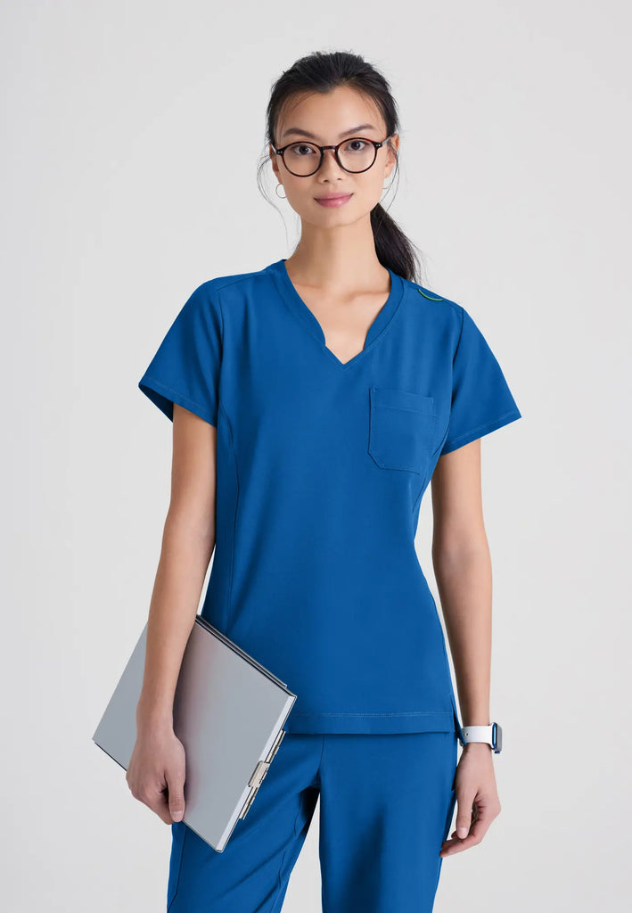 Barco Scrubs Women's Sway Tuck-In Top New Royal | scrub-supply.com