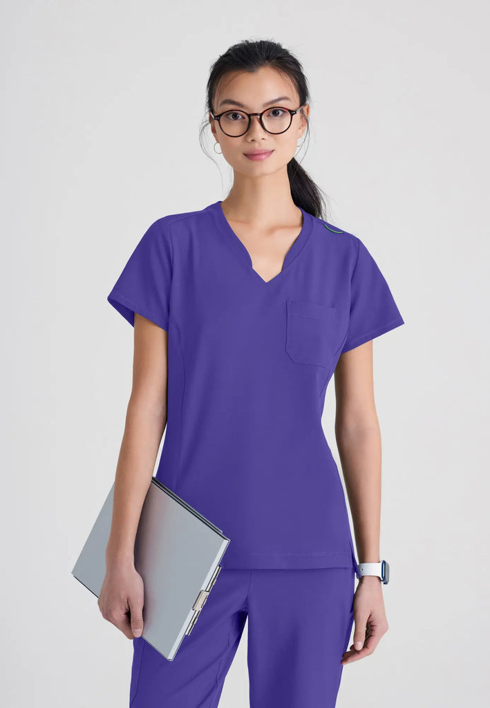 Barco Scrubs Women's Sway Tuck-In Top New Grape | scrub-supply.com