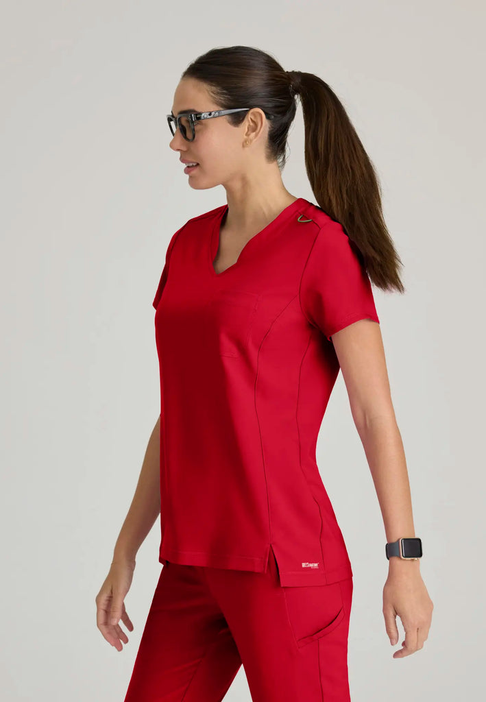 Barco Scrubs Women's Sway Tuck-In Top True Red | scrub-supply.com