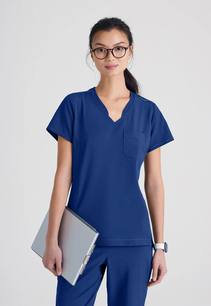 Barco Scrubs Women's Sway Tuck-In Top Indigo | scrub-supply.com