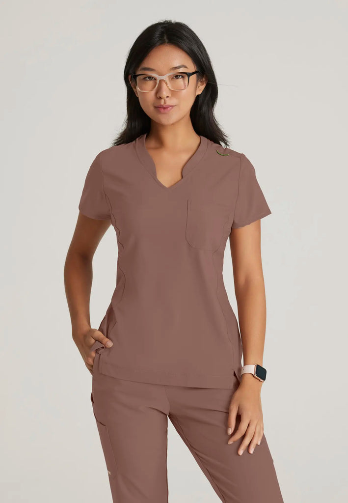 Barco Scrubs Women's Sway Tuck-In Top Driftwood | scrub-supply.com