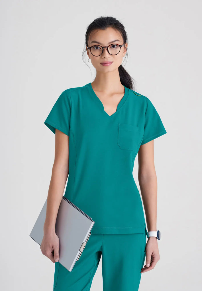 Barco Scrubs Women's Sway Tuck-In Top Teal | scrub-supply.com