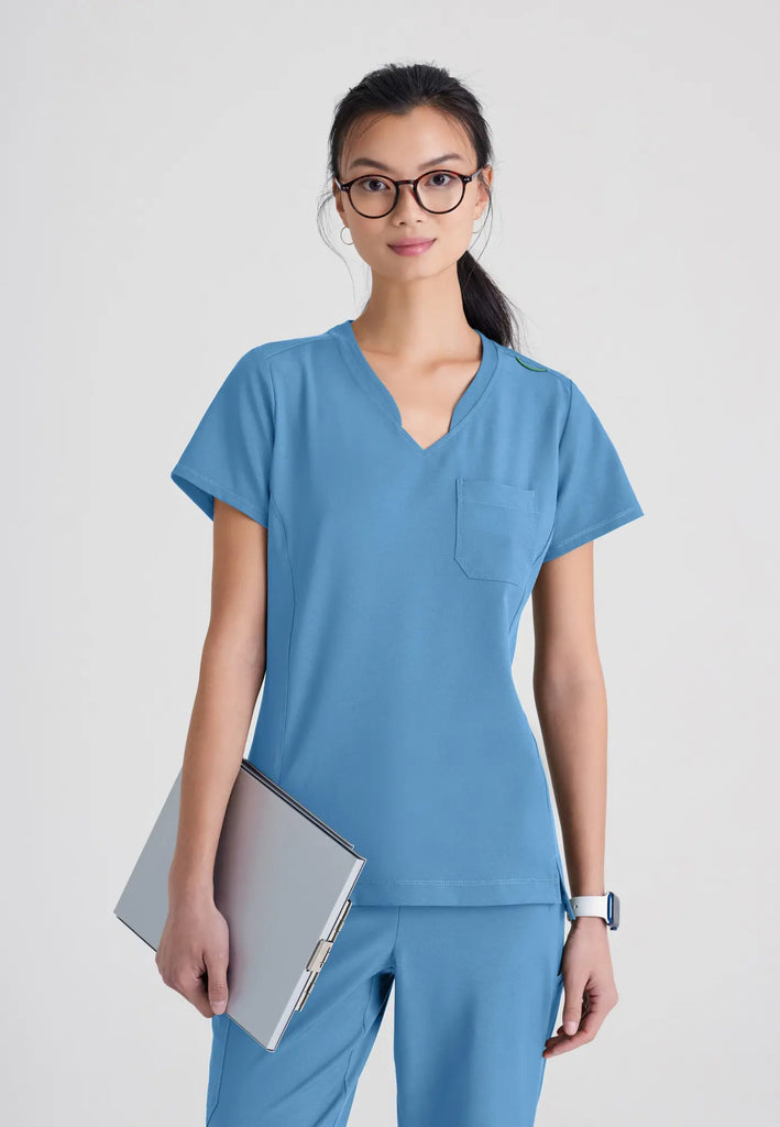 Barco Scrubs Women's Sway Tuck-In Top Ceil Blue | scrub-supply.com