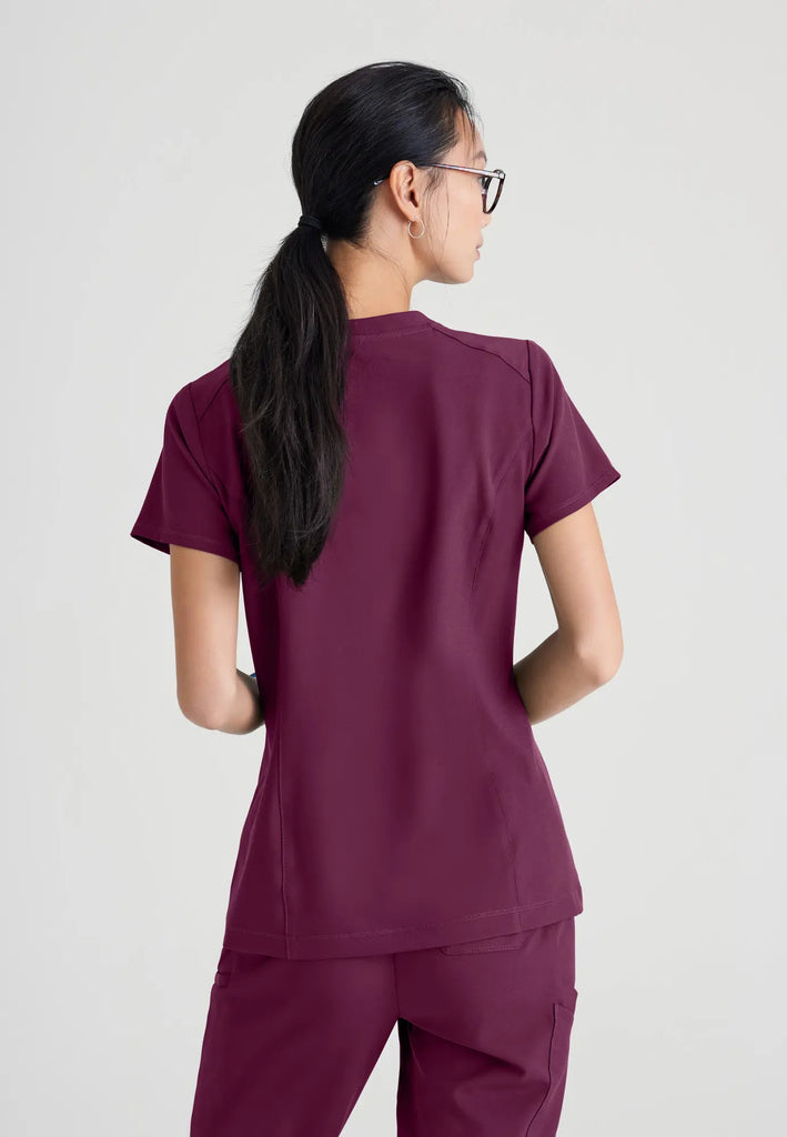 Barco Scrubs Women's Sway Tuck-In Top Wine | scrub-supply.com