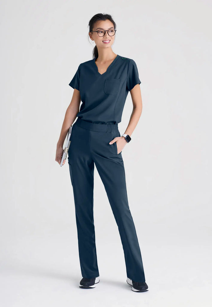 Barco Scrubs Women's Sway Tuck-In Top Steel | scrub-supply.com