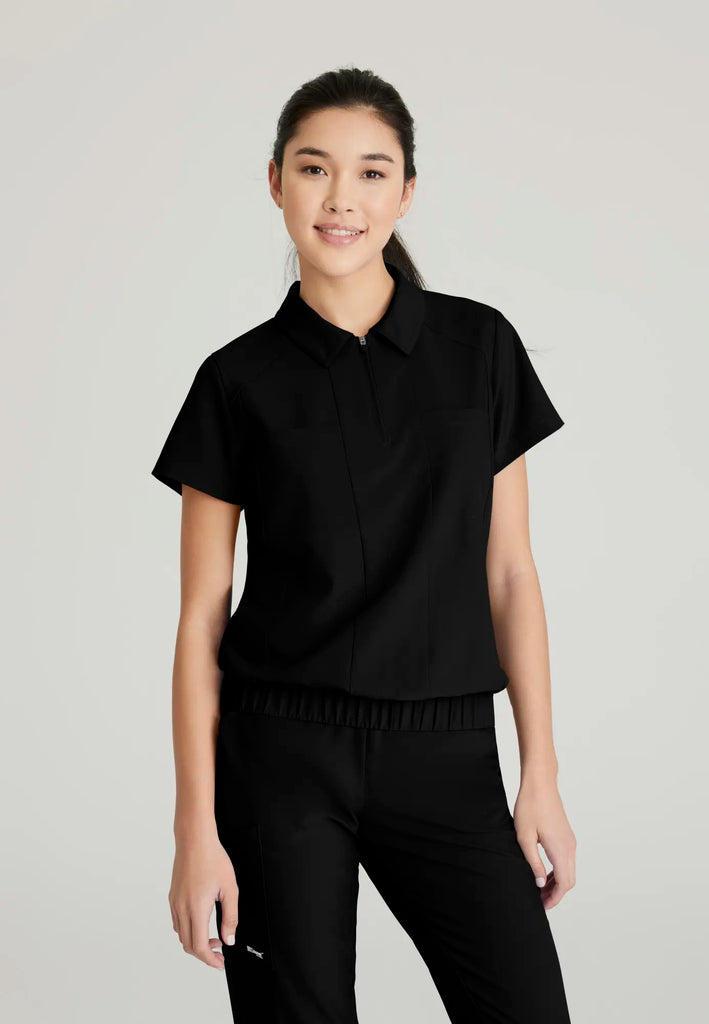 Barco Scrubs Women's Perseverance Top Black | scrub-supply.com